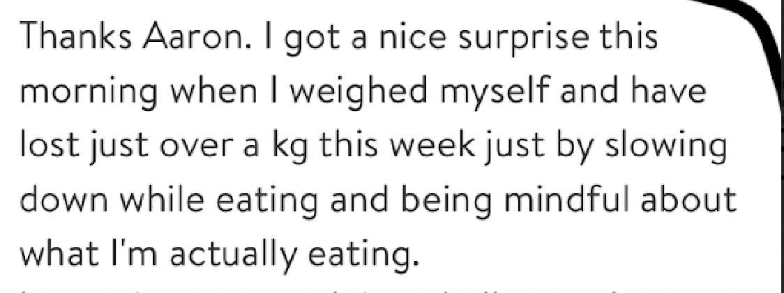 client testimonial after losing weight